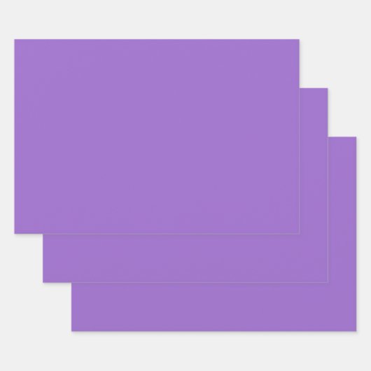 アメジスト無地の（色） ラッピングペーパーシート (セット)