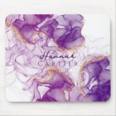 アメジスト王室のゴールドグリッター水の色カスタマイズ可能 マウスパッド (正面)