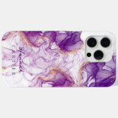 アメジスト王室のゴールドグリッター水の色カスタマイズ可能 Case-Mate iPhoneケース (裏面 (横))