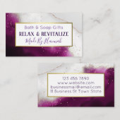 アメジスト瑪瑙ハンドメイドバスボムソーク石鹸 名刺 (正面/裏面)