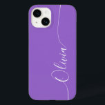アメジスト白エレガント書のスクリプト名 Case-Mate iPhone 14ケース<br><div class="desc">アメジストエレガントの書のスクリプトの名前iPhone 14カスタム電話のケースはトレンディーとデザインを特徴とタイポグラフィを手に書のスクリプトのアメジストをの上でモダンは、あなたの名前を持つ。©Evco Studio www.zazzle.com/store/evcostudioによる設計</div>