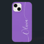 アメジスト白エレガント書のスクリプト名 Case-Mate iPhone 14ケース<br><div class="desc">アメジストエレガントの書のスクリプトの名前iPhone 14カスタム電話のケースはトレンディーとデザインを特徴とタイポグラフィを手に書のスクリプトのアメジストをの上でモダンは、あなたの名前を持つ。©Evco Studio www.zazzle.com/store/evcostudioによる設計</div>