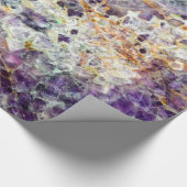 アメジスト石質模様岩石宝石ミネラルアム ラッピングペーパー (角)