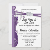 アメジスト紫と銀 招待状 (正面)