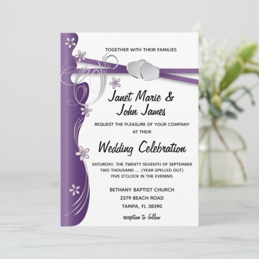 アメジスト紫と銀 招待状 (スタンド正面)