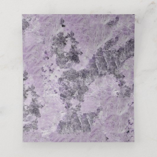 アメジスト紫の大理石結婚の折り畳まれた護衛 プレイスカード (内部開封)