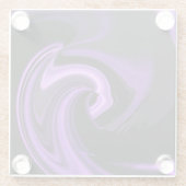 アメジスト紫抽象芸術ハート ガラスコースター (裏面)