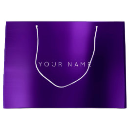 アメジスト紫色の白い梅のミニマル好意ギフトスター ラージペーパーバッグ