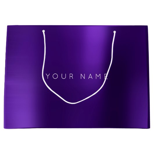 アメジスト紫色の白い梅のミニマル好意ギフトスター ラージペーパーバッグ (正面)