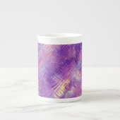 アメジスト紫色の結晶ゲルテクスチャ ボーンチャイナマグカップ (正面)