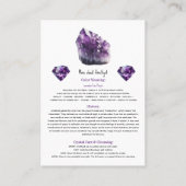 アメジスト紫色の結晶形而上学的特性 名刺 (裏面)