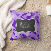 アメジスト紫迷彩柄;カモフラージュ;黒板 クッション (ブランケット)