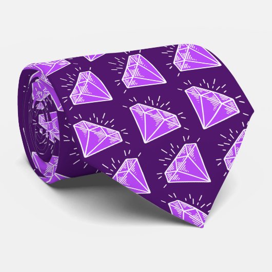 アメジスト結婚記念日6年の紫石 ネクタイ (ロール)