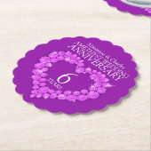 アメジスト結婚6周年記念ハートコースター ペーパーコースター (アングル)