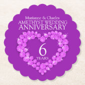 アメジスト結婚6周年記念ハートコースター ペーパーコースター (正面)