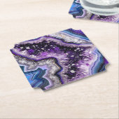 アメジスト結晶とアゲート付き美しいジオード ペーパーコースター (アングル)