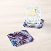 アメジスト結晶とアゲート付き美しいジオード ペーパーコースター (インサイチュ)