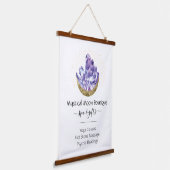 アメジスト結晶クラスター金ゴールド三日月神秘的 吊り下げ型タペストリー (傾斜あり)