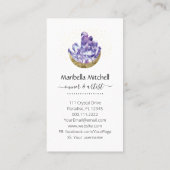 アメジスト結晶クラスター金ゴールド三日月神秘的 名刺 (裏面)