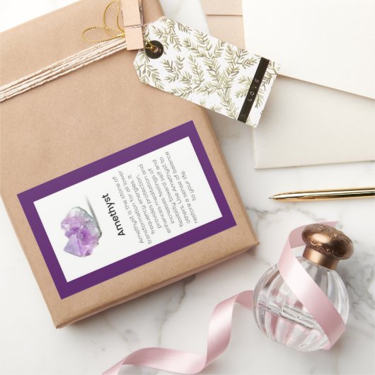 アメジスト結晶意味ジュエリー宝石パッケージ 長方形シール (ギフト)