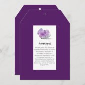 アメジスト結晶意味ジュエリー表示カード サンキューカード (正面/裏面)