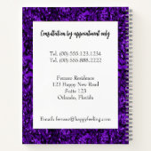 アメジスト結晶球グリッター中透視剤 ノートブック (裏面)