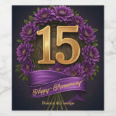 アメジスト菊結婚15周年 ワインラベル (シングルラベル)