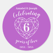 アメジスト記念日6年の愛のシール ラウンドシール (正面)