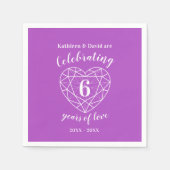 アメジスト記念日6年の愛のナプキン スタンダードカクテルナプキン (正面)