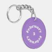 アメジスト誕生石 – 2月アクリルキーチェーン キーホルダー (正面左)