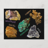 アメジスト銅マラカイトバーライトマイカ鉱物db2 ポストカード (正面)