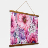アメジスト開花ラプソディボタニカル 吊り下げ型タペストリー (傾斜あり)
