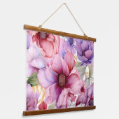 アメジスト開花ラプソディボタニカル 吊り下げ型タペストリー (傾斜あり)