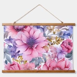 アメジスト開花ラプソディボタニカル 吊り下げ型タペストリー