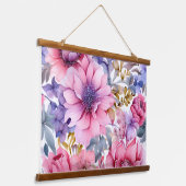アメジスト開花ラプソディボタニカル 吊り下げ型タペストリー (傾斜あり)