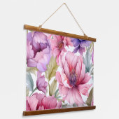 アメジスト開花ラプソディボタニカル 吊り下げ型タペストリー (傾斜あり)