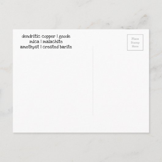 アメジスト雲母銅バライトマラカイトヘードロックス  ポストカード (裏面)