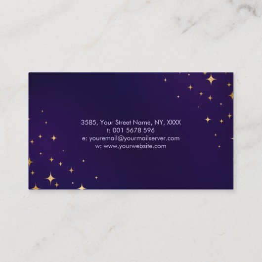 アメジスト魔法- Oracle Cards、Ball and Crystals 名刺 (裏面)