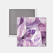 アメジスト2月誕生日記念日カスタム マグネット (正面/裏面)