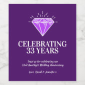 アメジスト33結婚周年パープル賞受賞 ワインラベル (シングルラベル)