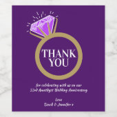 アメジスト33結婚周年紫色 ワインラベル (シングルラベル)