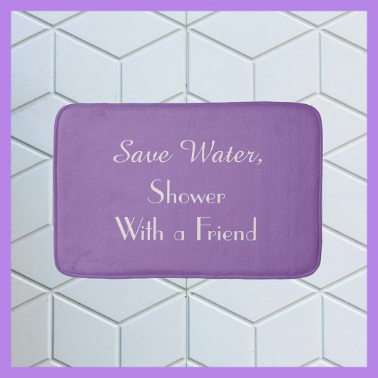 アメジスト オーキッド パープル節水ユーモアプッシュ バスマット