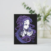 「アメジスト」クリスタルボールエンジェルアートハガキ ポストカード (スタンド正面)