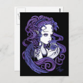 「アメジスト」クリスタルボールエンジェルアートハガキ ポストカード (正面/裏面)