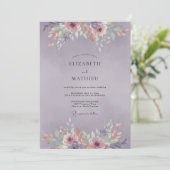 アメジスト・コーラル・芍薬の結婚式 招待状 (スタンド正面)