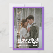 アメジスト&ゴールドの新婚夫婦のクリスマス シーズンカード (正面)