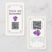 アメジスト ハート ローズクォーツ 水晶 ソーシャルメディア QR 名刺 (正面/裏面)