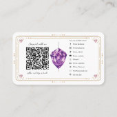 アメジスト ハート ローズクォーツ 水晶 ソーシャルメディア QR 名刺 (裏面)