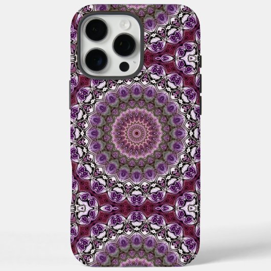 アメジスト ピンク カレイドスコープ マンダラ柄 Case-Mate iPhoneケース (裏面)