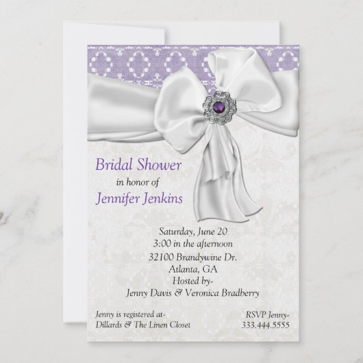 アメジスト ブライダルシャワーの招待状 招待状 (正面)